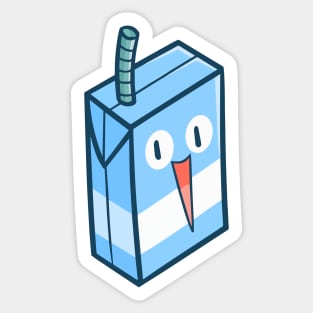 Cute Blue White Milk Box Sticker